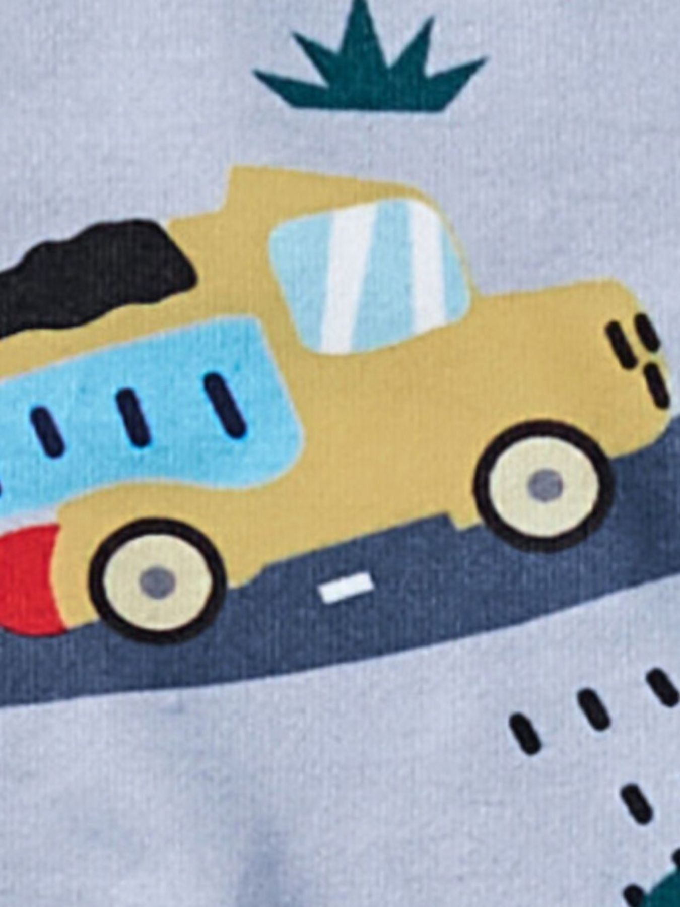 Children's Construction Vehicle Print Top and Shorts Set
