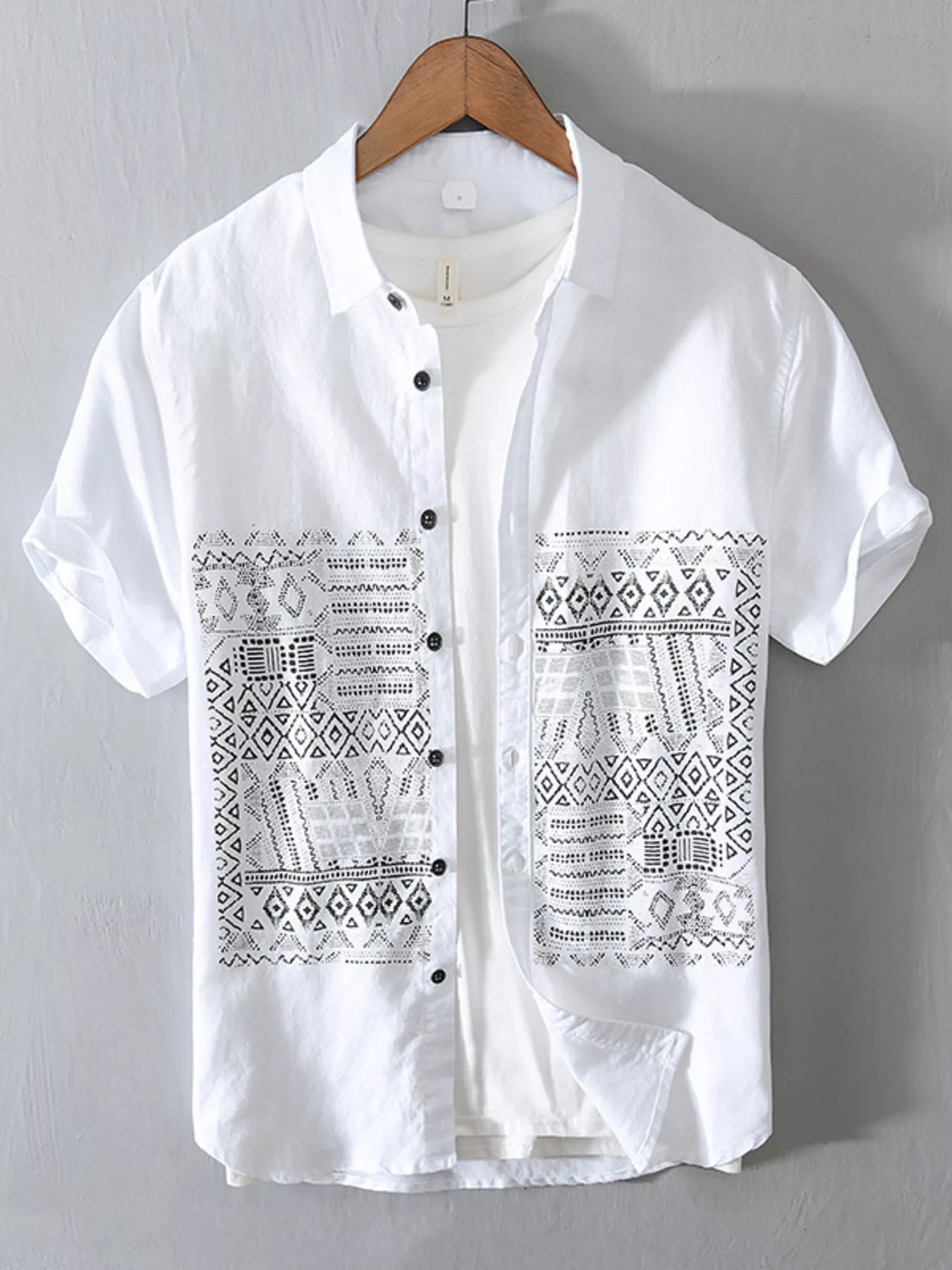 Men's Full Size Button Up Short Sleeve Shirt Plus Size