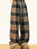 Men's Plus Size Plaid Wide Leg Pants