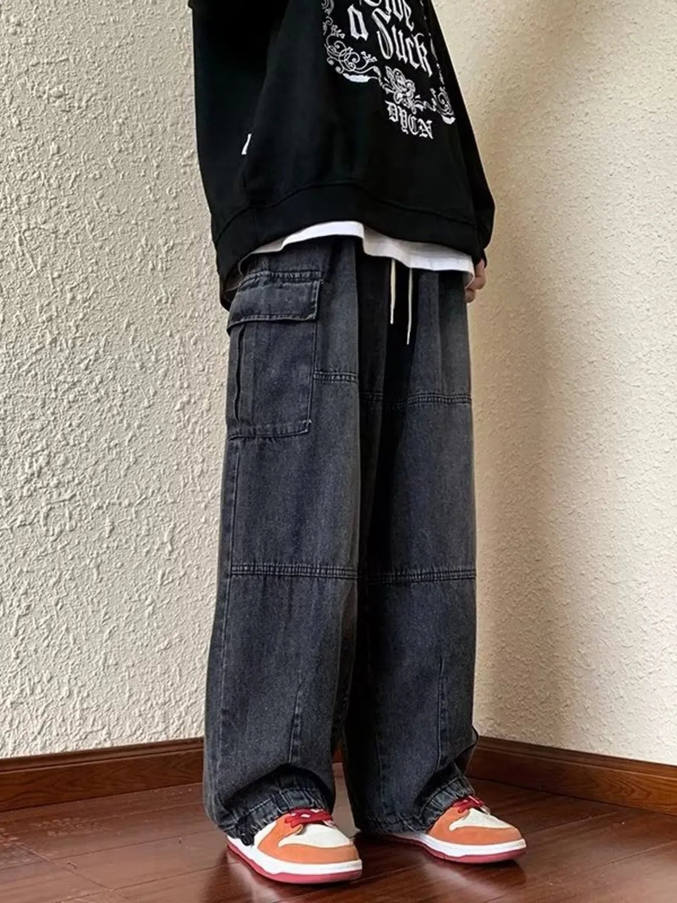 Men's Full Size Loose Fit Cargo Jeans Plus Size