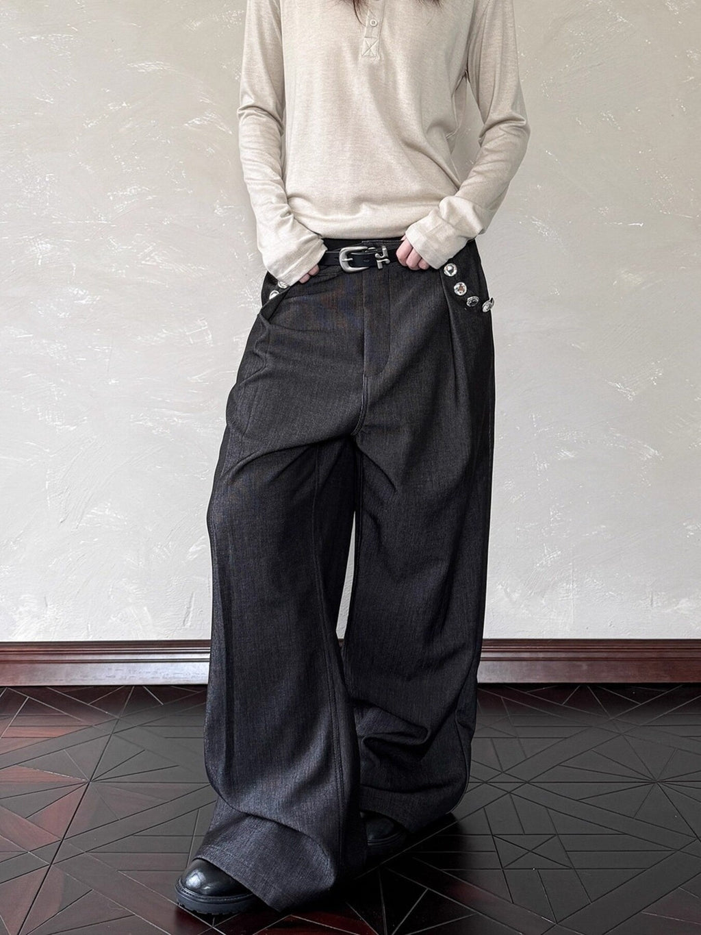 Men's Plus Size Wide Leg Pants