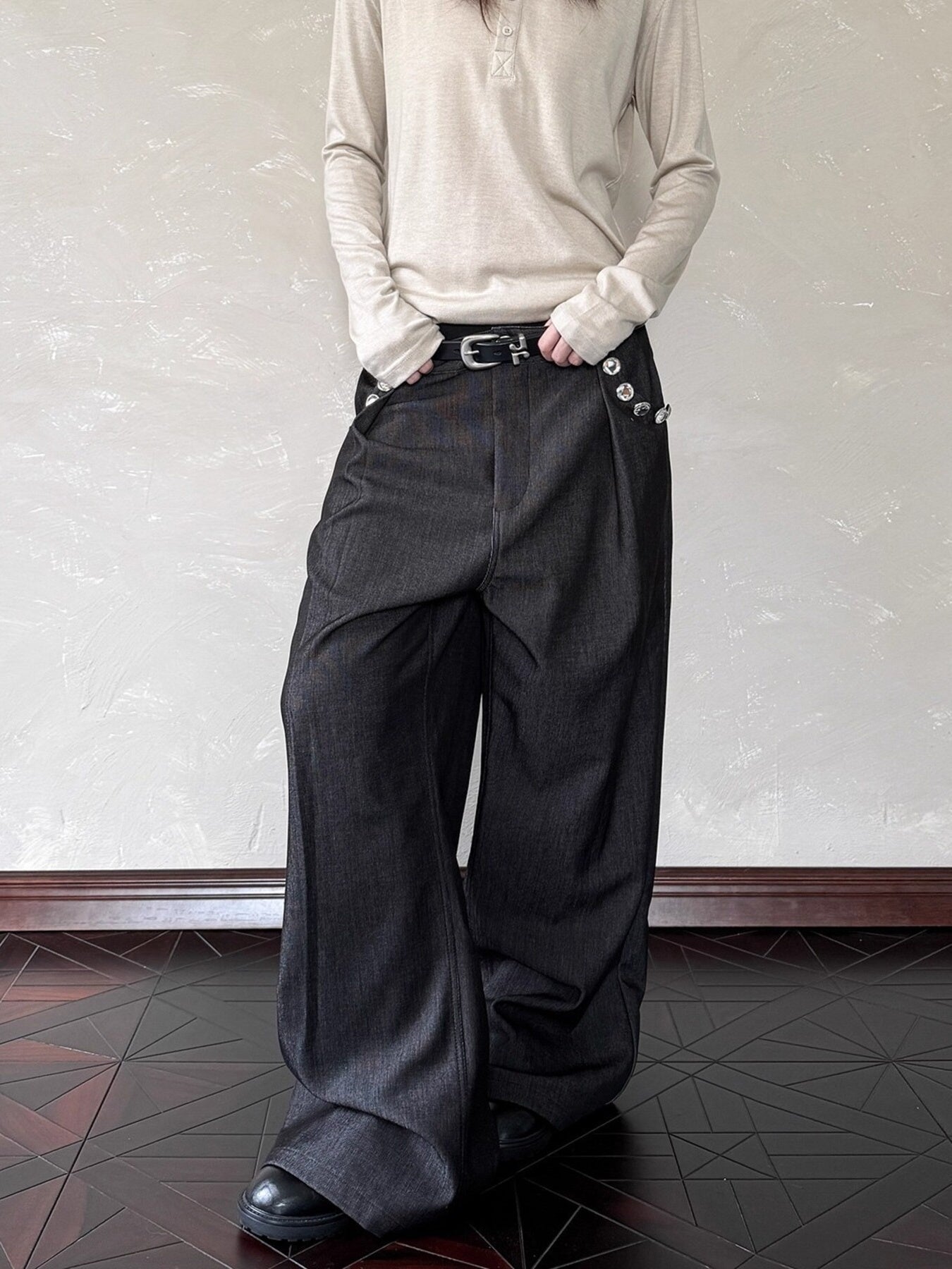 Men's Plus Size Wide Leg Pants