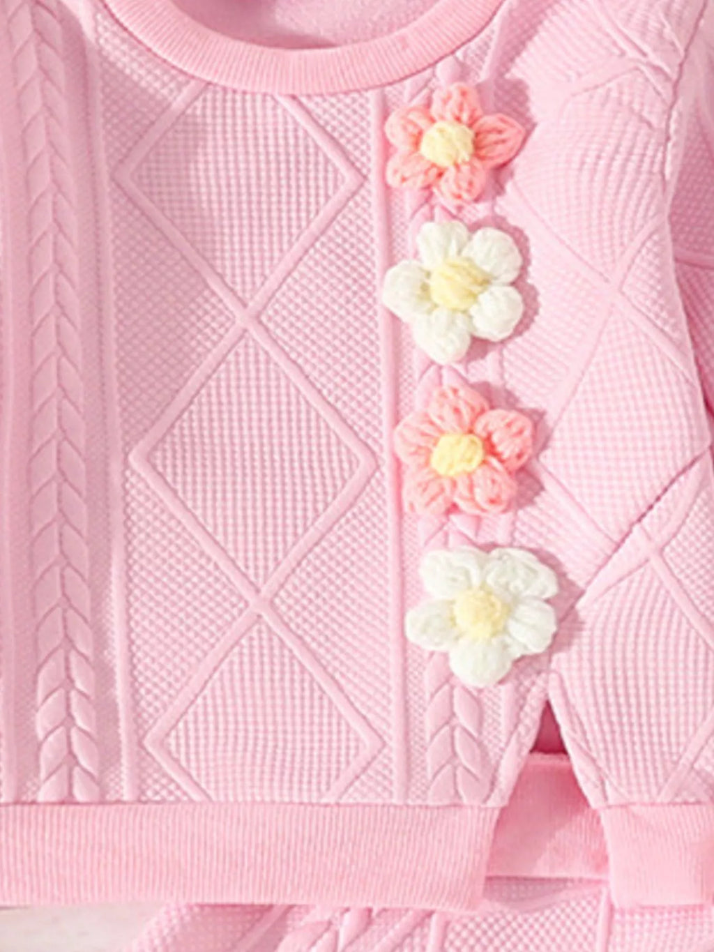 Children's Floral Applique Top and Pants Set