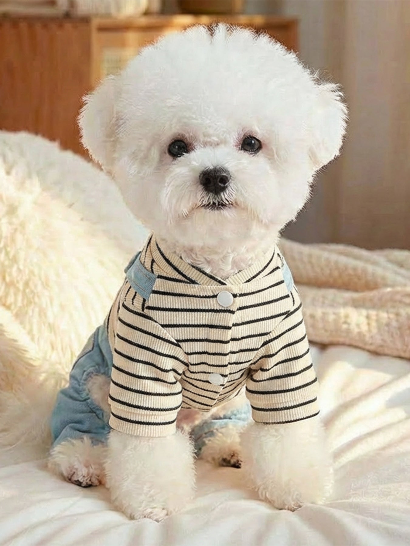 Denim Patchwork Pet Jumpsuit