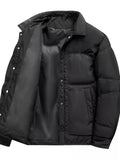 Men's Plus Size Snap Down Puffer Jacket