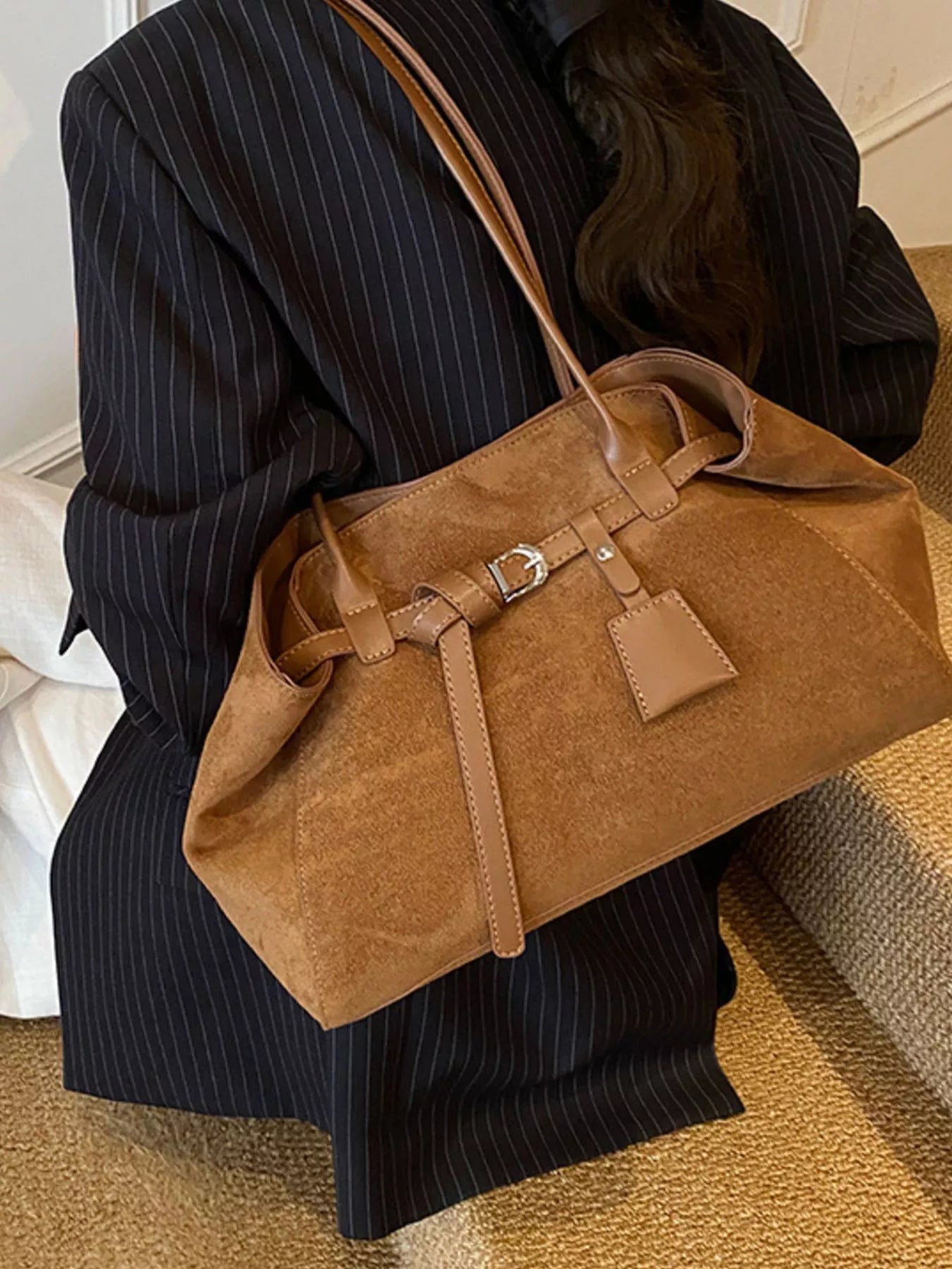 Lightweight Suede Shoulder Bag