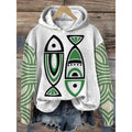 Women’s Printed Hooded Long Sleeve Pullover Sweatshirt