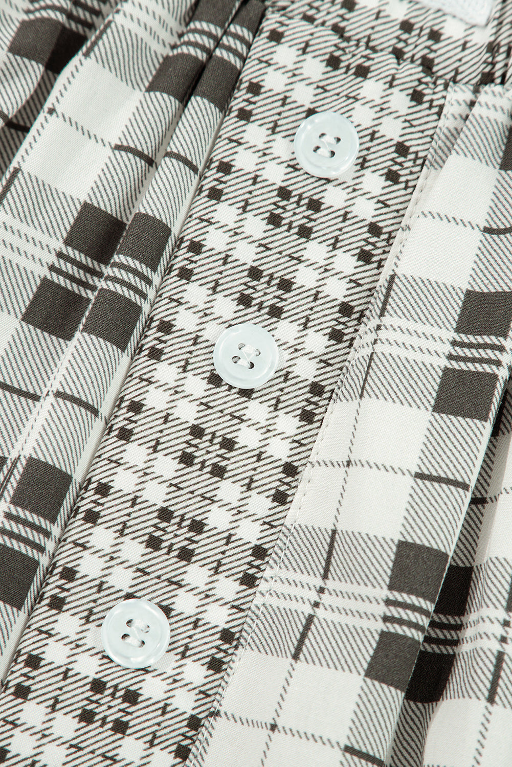 Gray Plaid Wide Leg Casual Pants