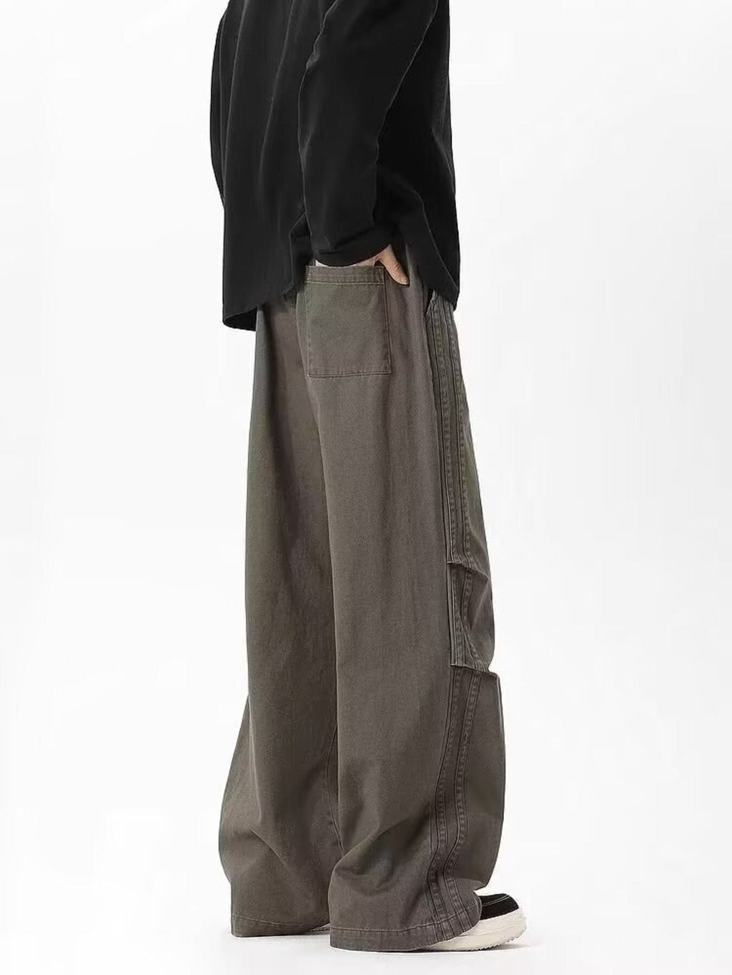 Men's Plus Size Drawstring Wide Leg Cargo Pants