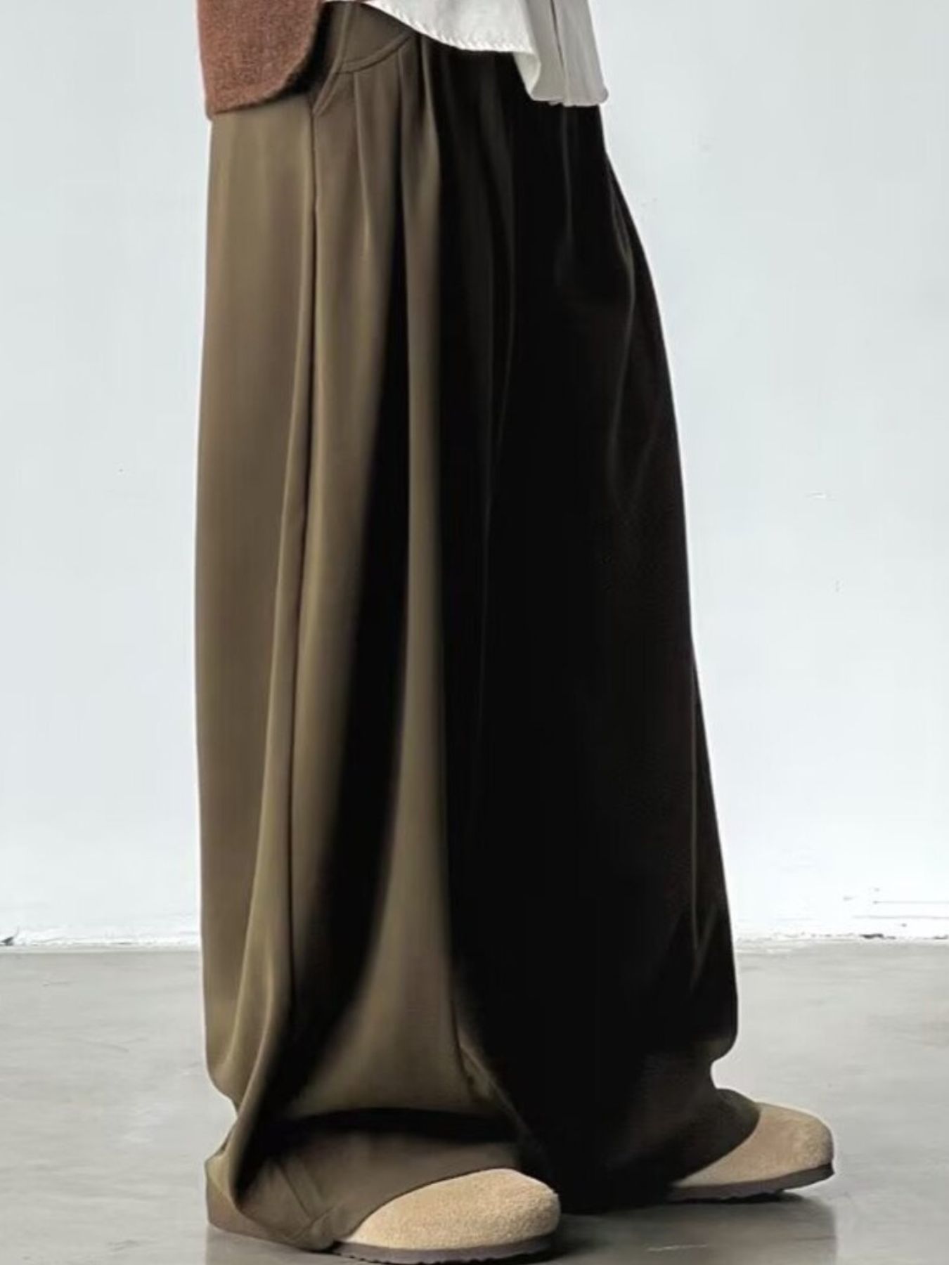 Men's Wide Leg Elastic Waist Casual Pants
