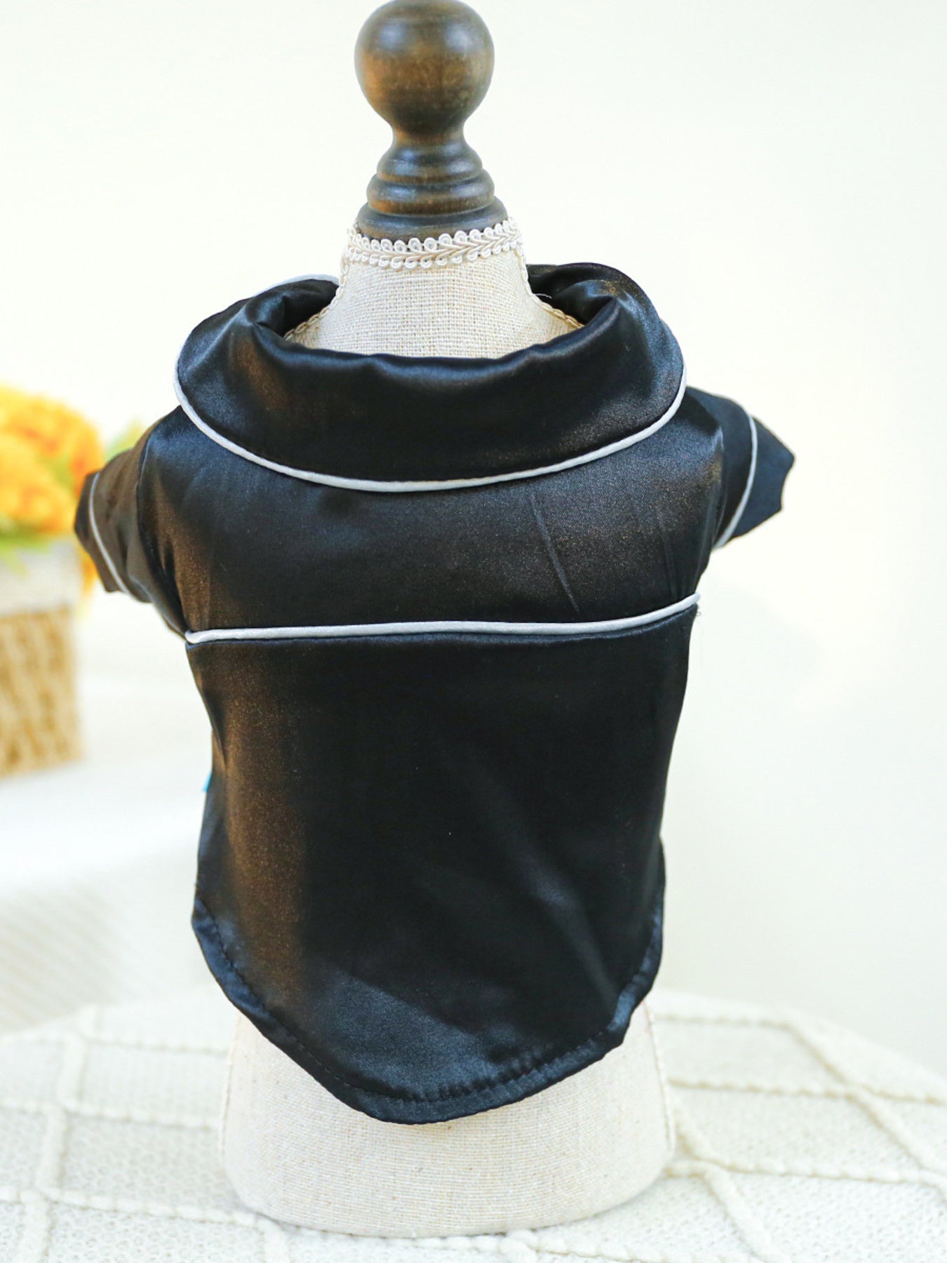 Satin Pet Pajamas with Contrast Piping