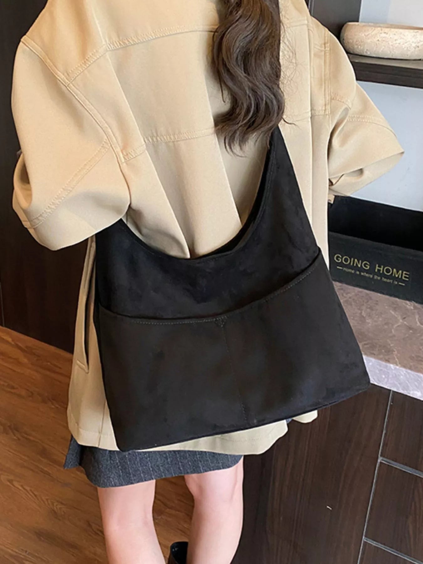 Minimalist Suede Shoulder Bag