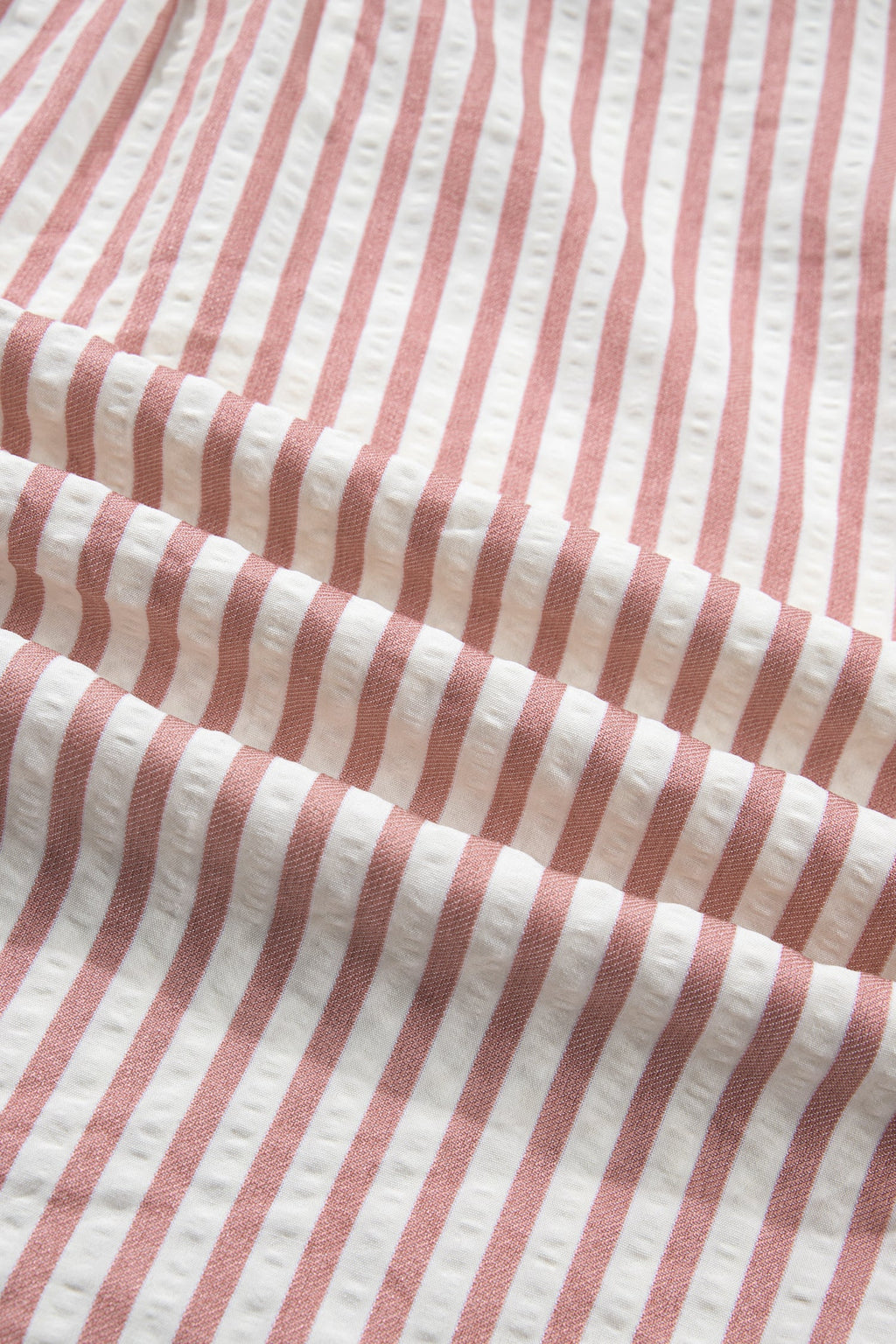 Pink Stripe Leopard Trim V Neck Button Down Half Sleeve Shirt