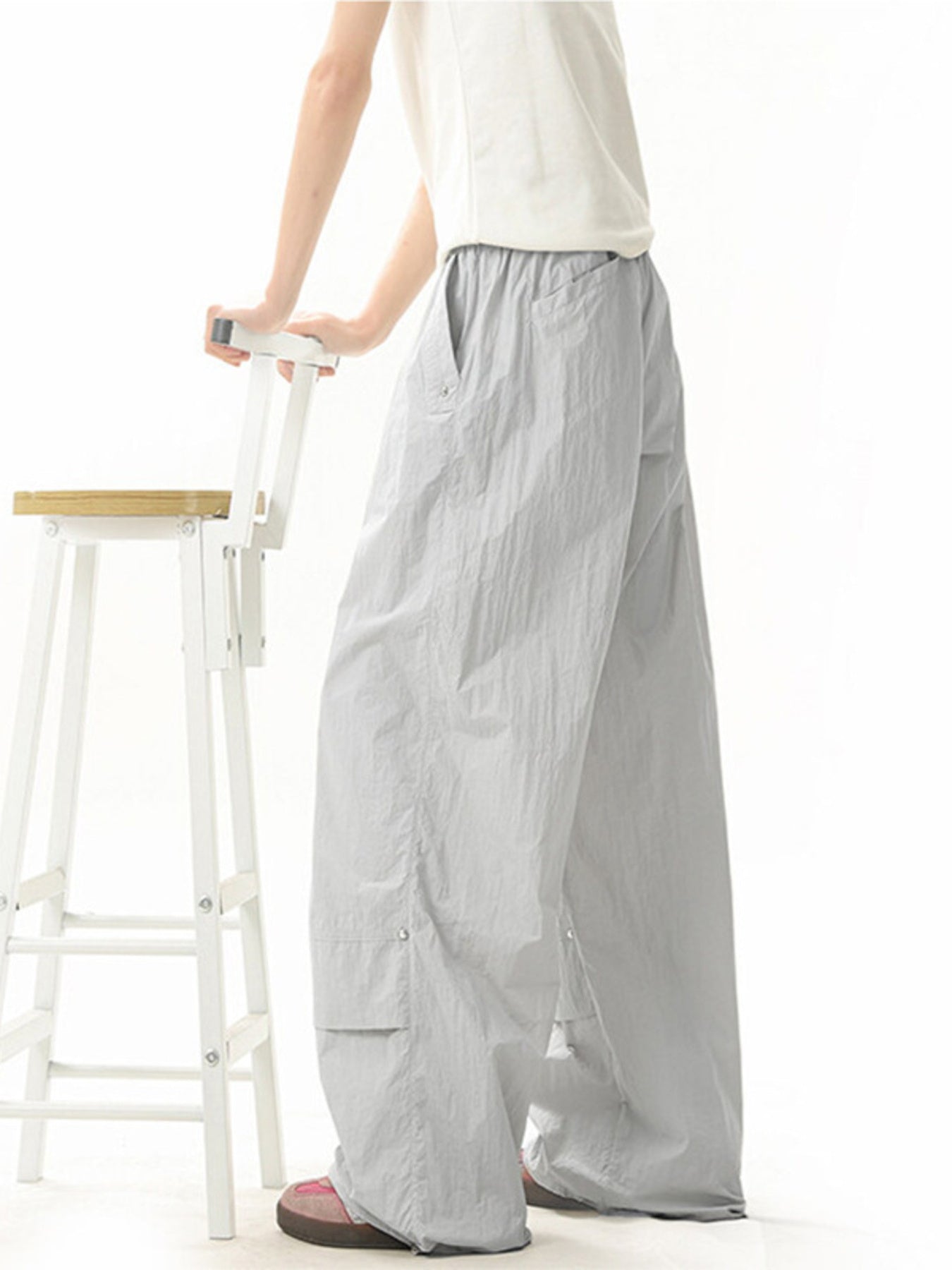 Men's Plus Size Lightweight Wide Leg Cargo Pants