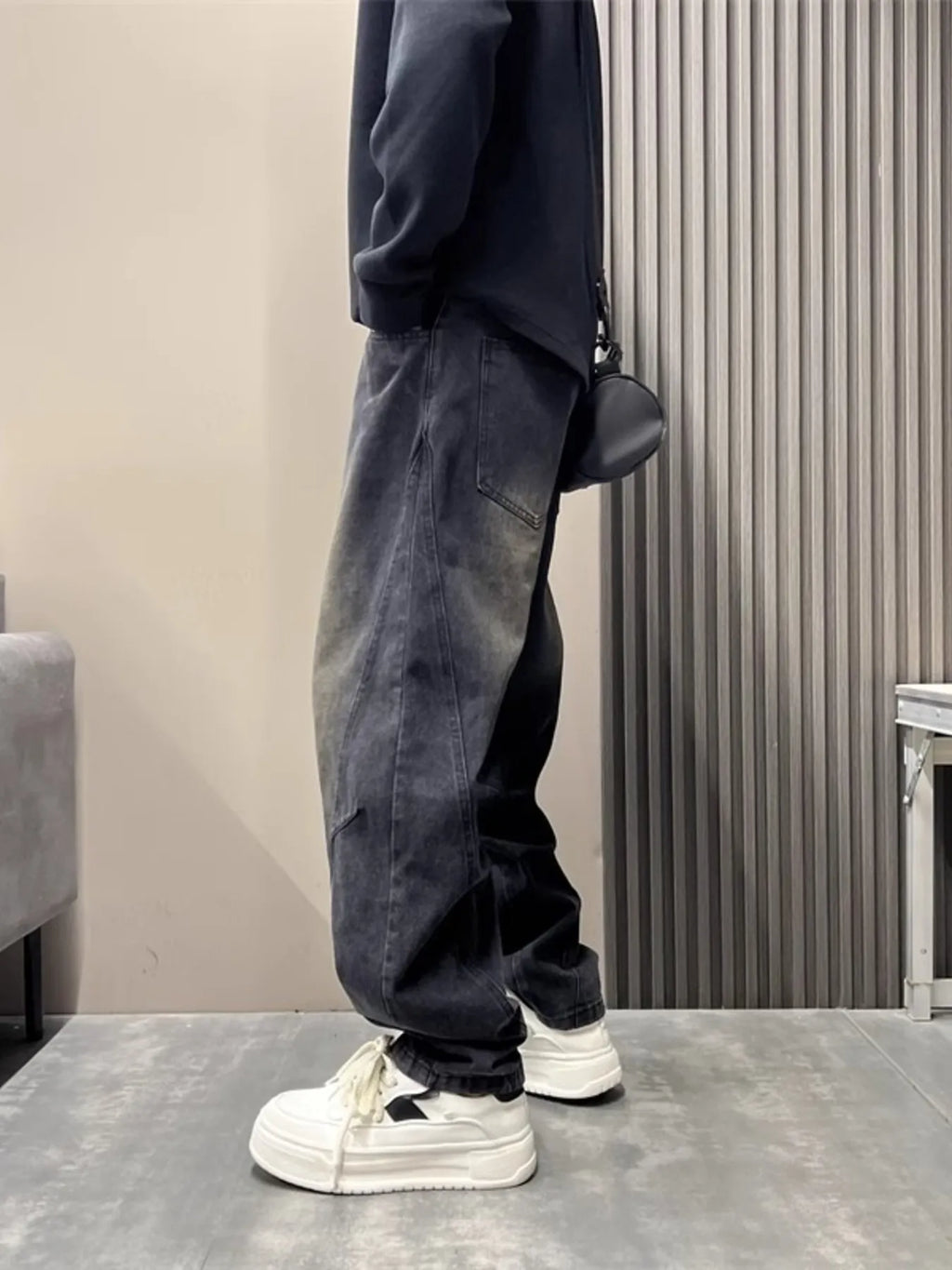 Men's Full Size Wash Loose Fit Jeans Plus Size