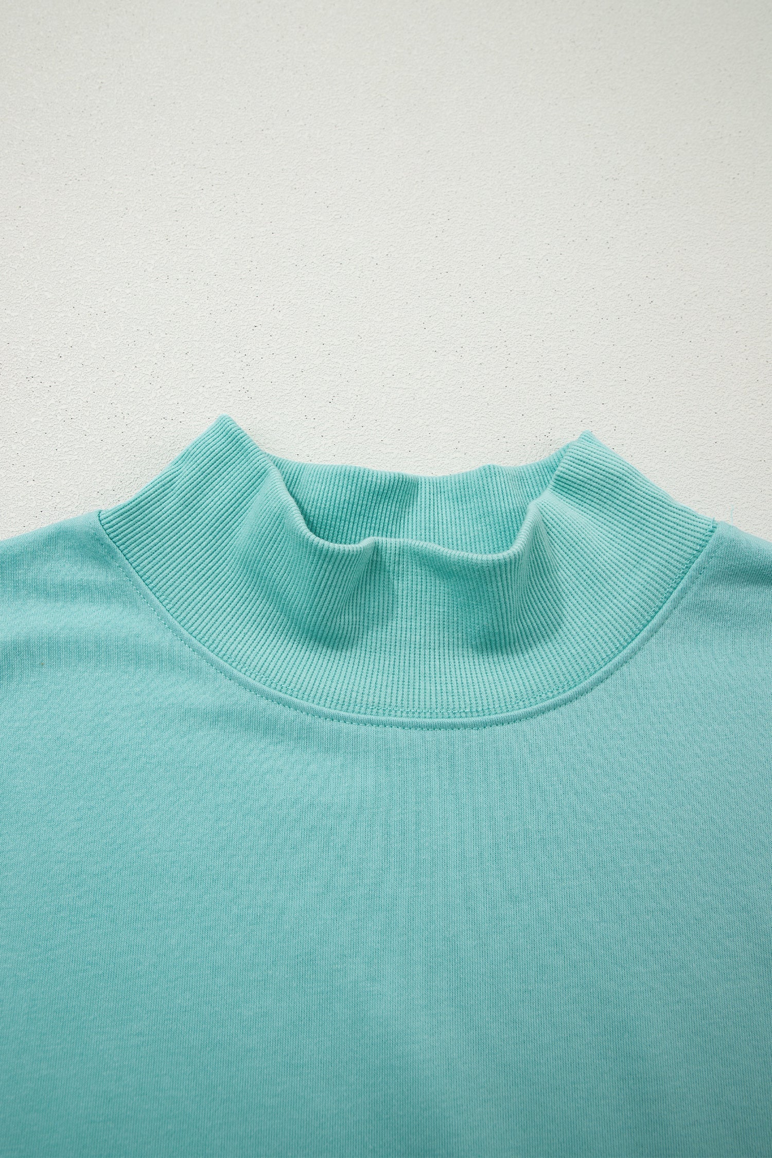 Mint Green Solid Color High Neck Cap Sleeve Loose Top