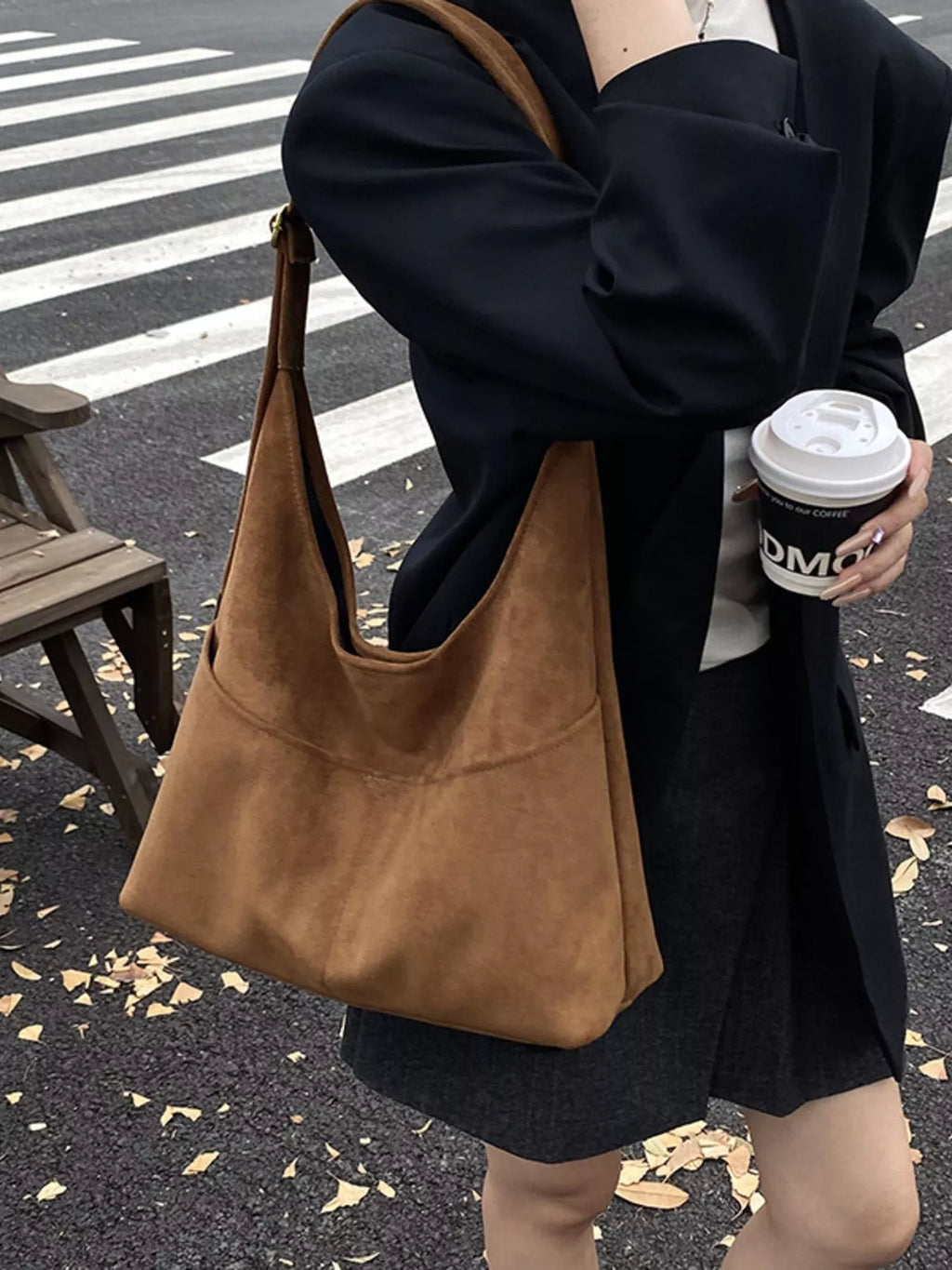 Minimalist Suede Shoulder Bag