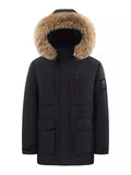 Men's Full Size Fur Hooded Winter Parka Coat Plus Size