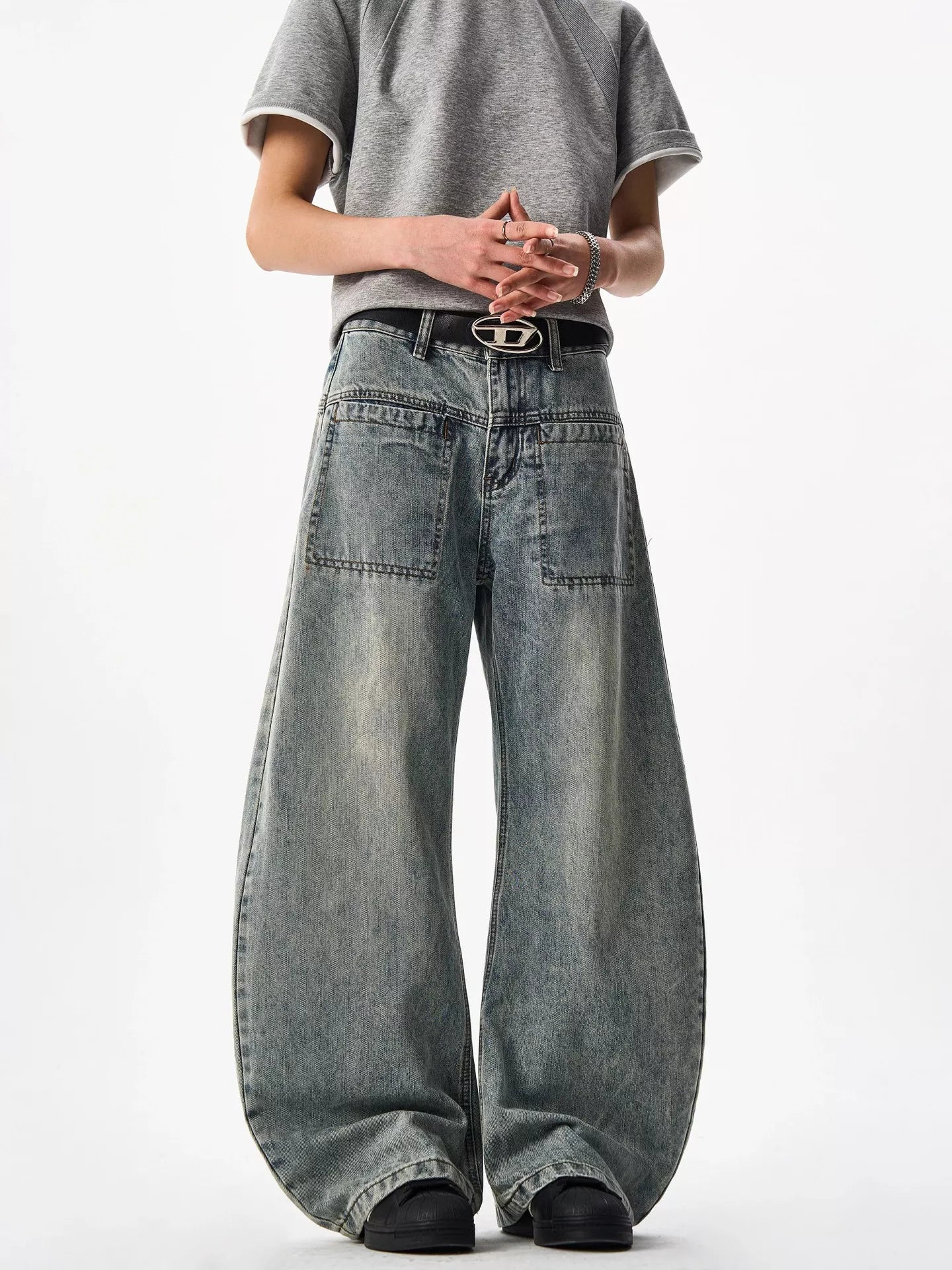 Men's Full Size Wide Leg Jeans Plus Size