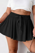 Black Drawstring Waist Above Knee Casual Shorts Wholesale