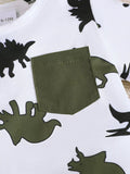 Children's Dinosaur Print Pocket Tee & Shorts Set