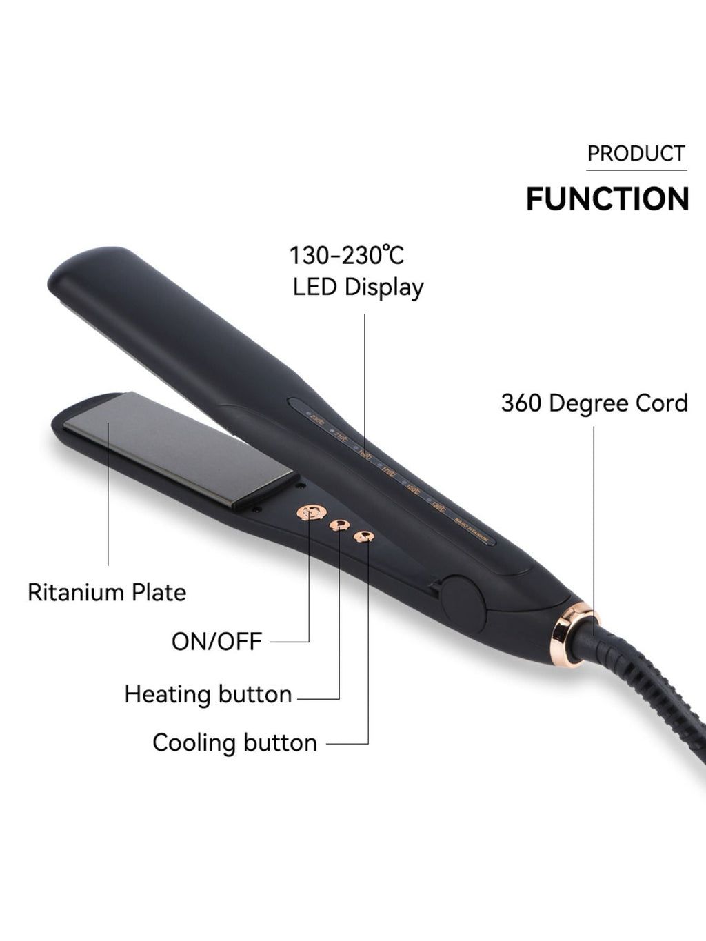 Adjustable Temperature Hair Straightener