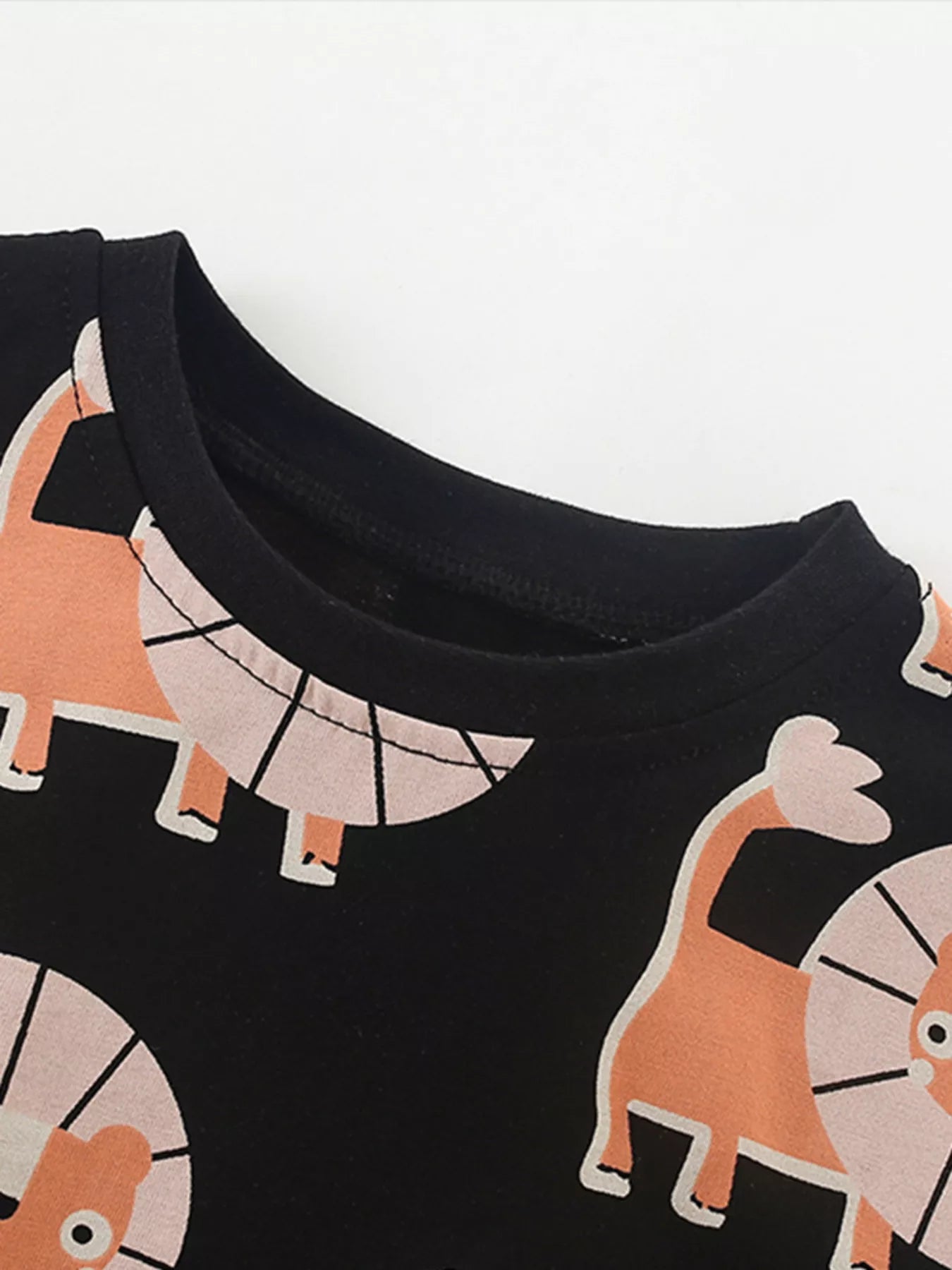 Children's Lion Print Crew Neck Tee and Shorts Set