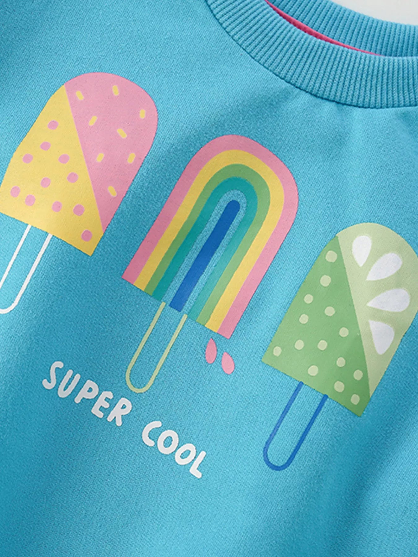 Children's Ice Cream Graphic Round Neck Sweatshirt