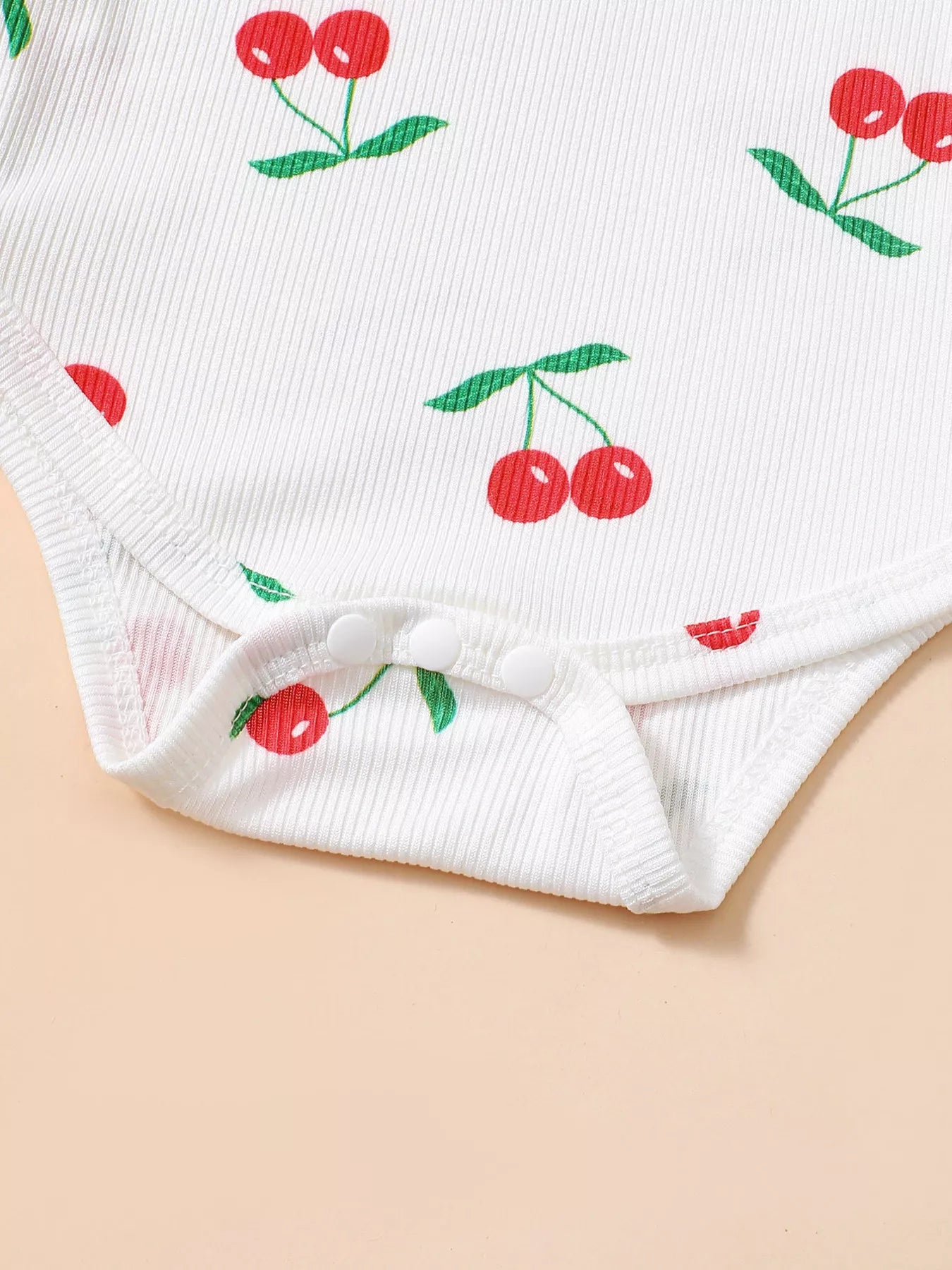 Children's Cherry Print Bodysuit and Corduroy Dress Set