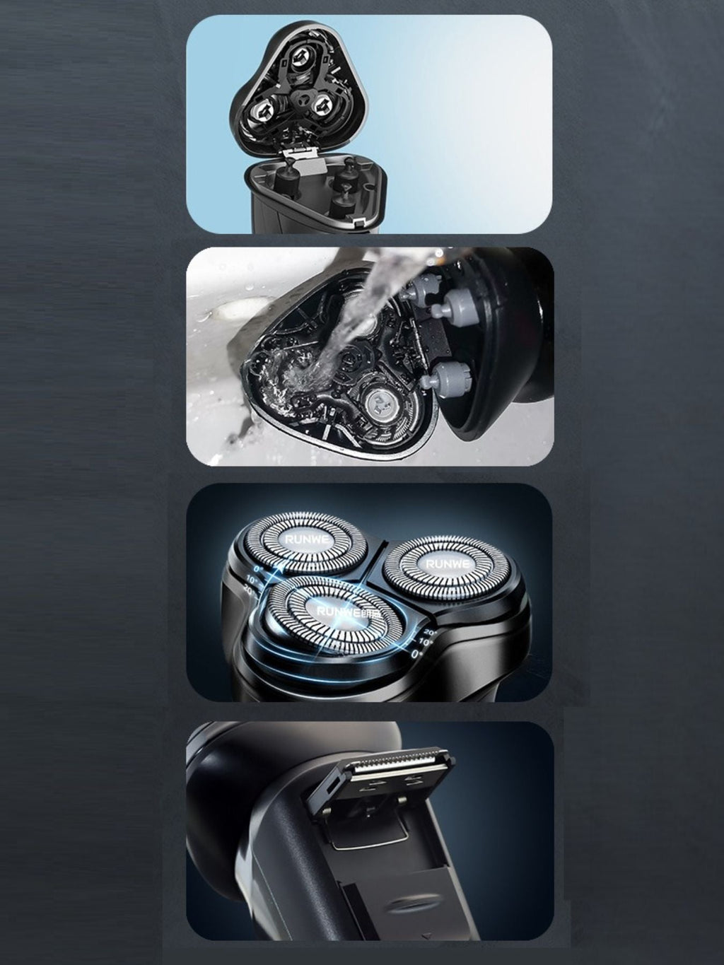 3-Head Rotary Electric Shaver