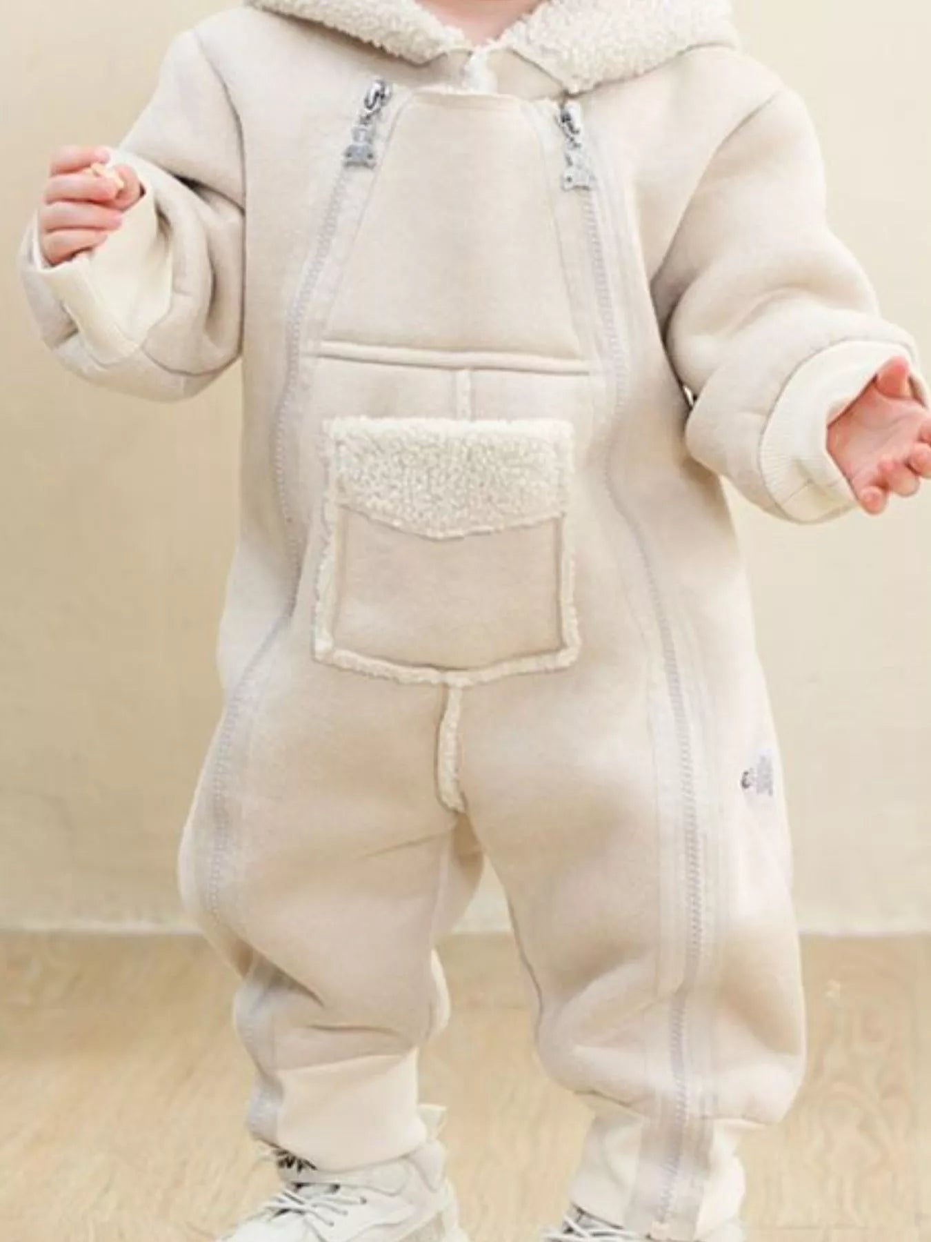 Children's Fleece Hooded One-Piece Jumpsuit