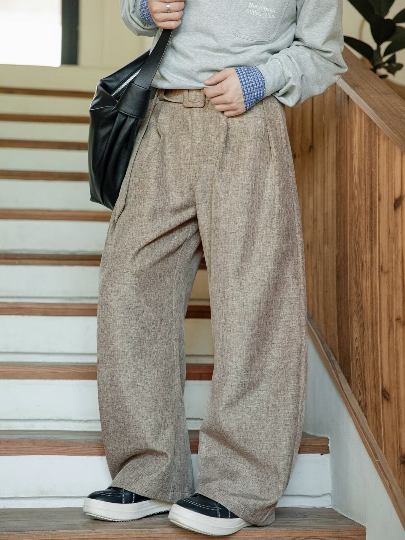 Men's Plus Size Wide Leg Pants