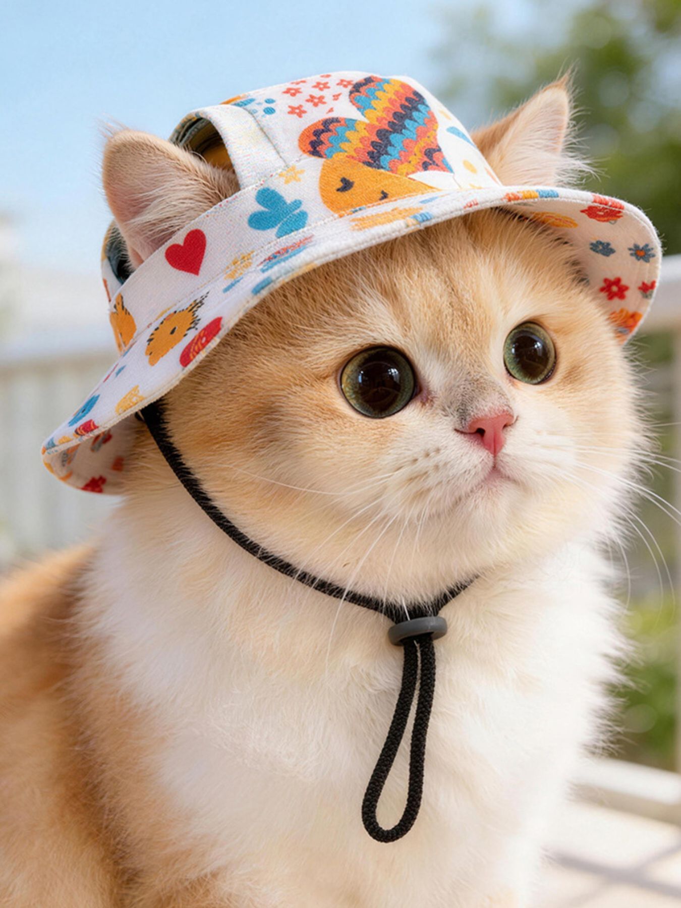 Adjustable Chin Strap Pet Bucket Hat