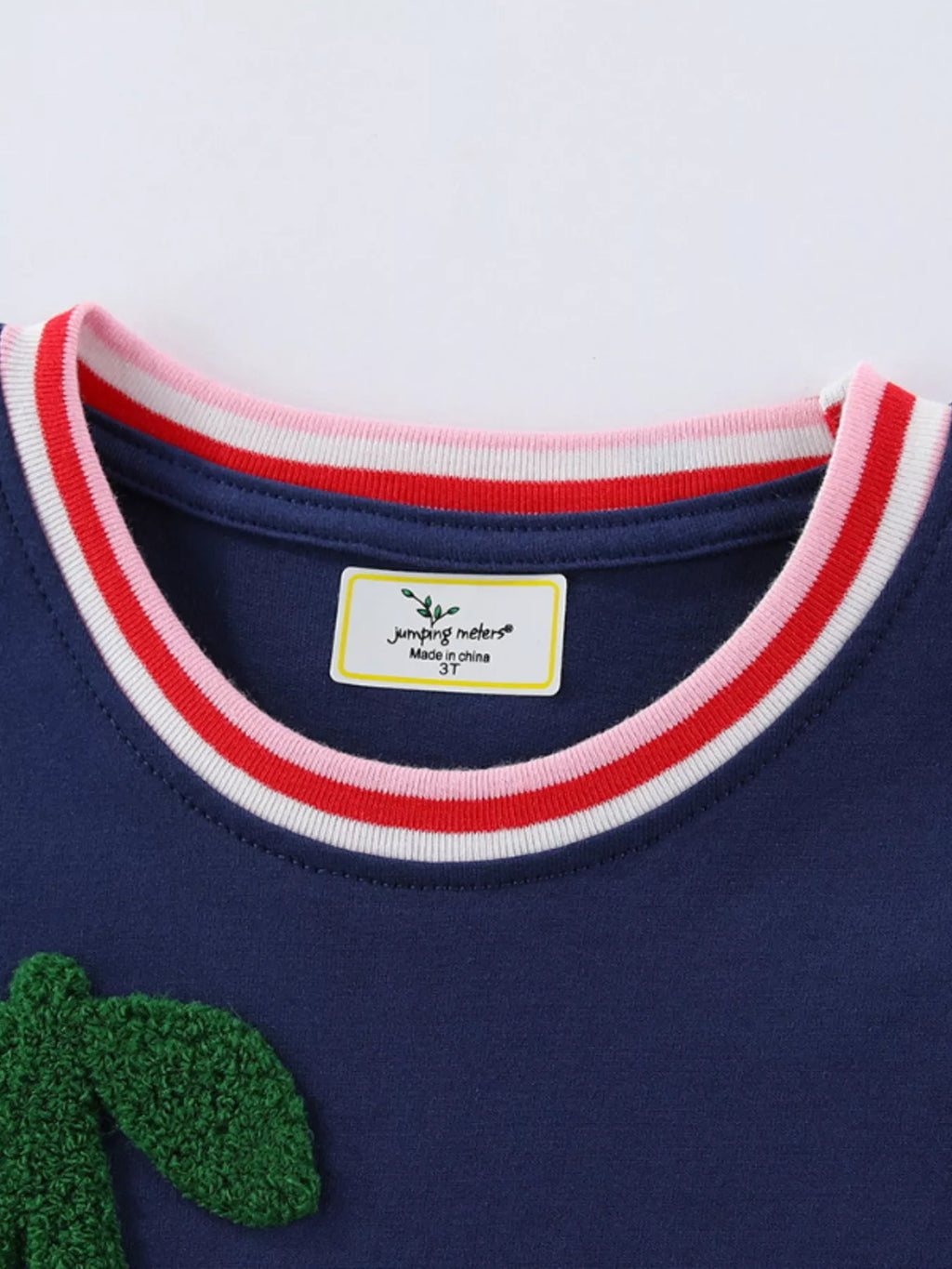 Children's Cherry Applique Short Sleeve Dress