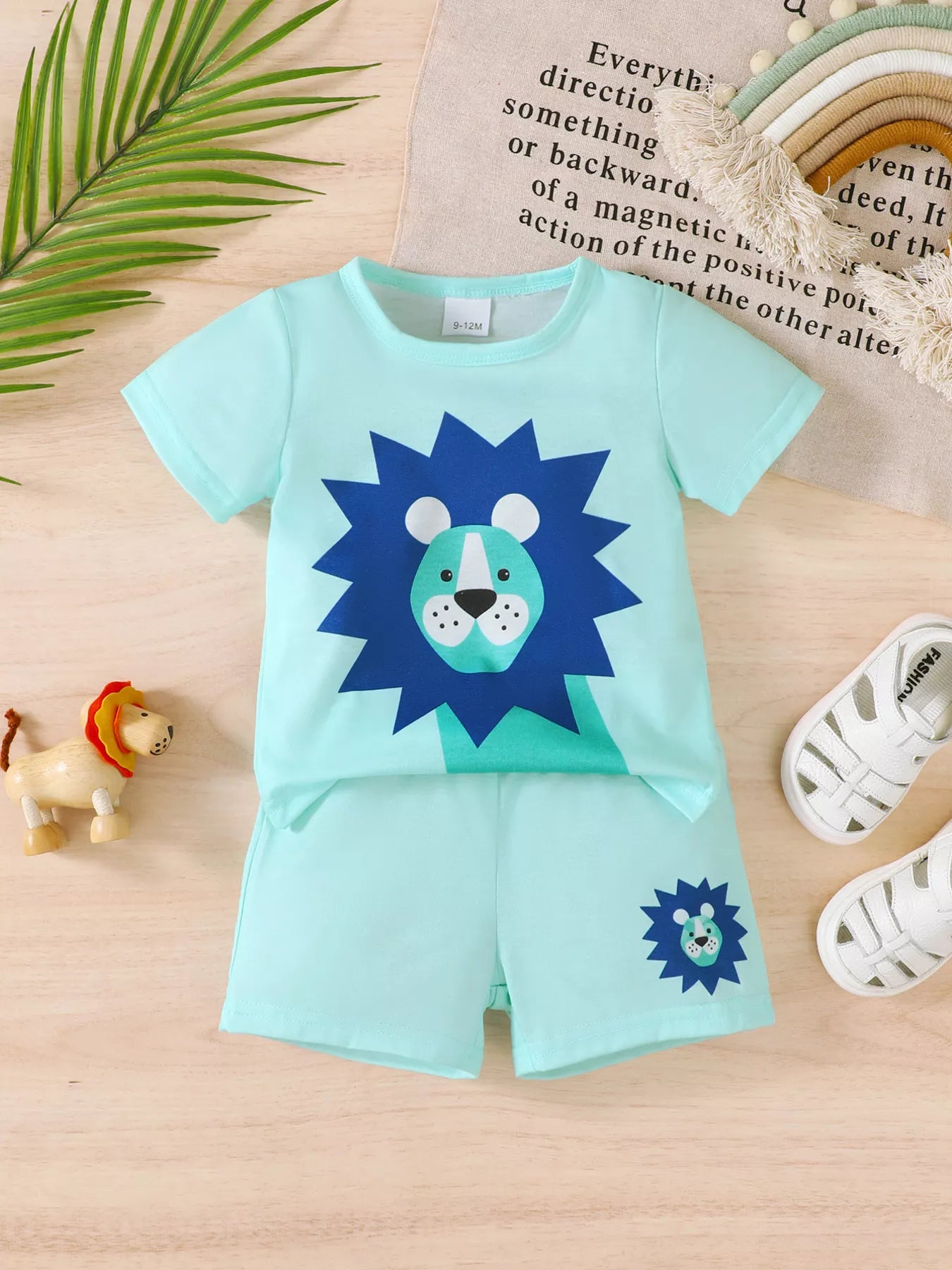 Children's Lion Short Sleeve Top and Shorts Set