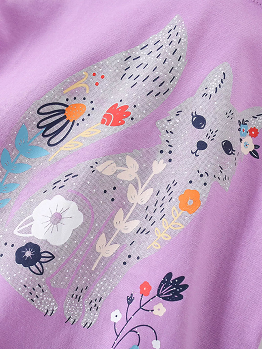 Children's Fox Graphic Ruffle Hem T-Shirt