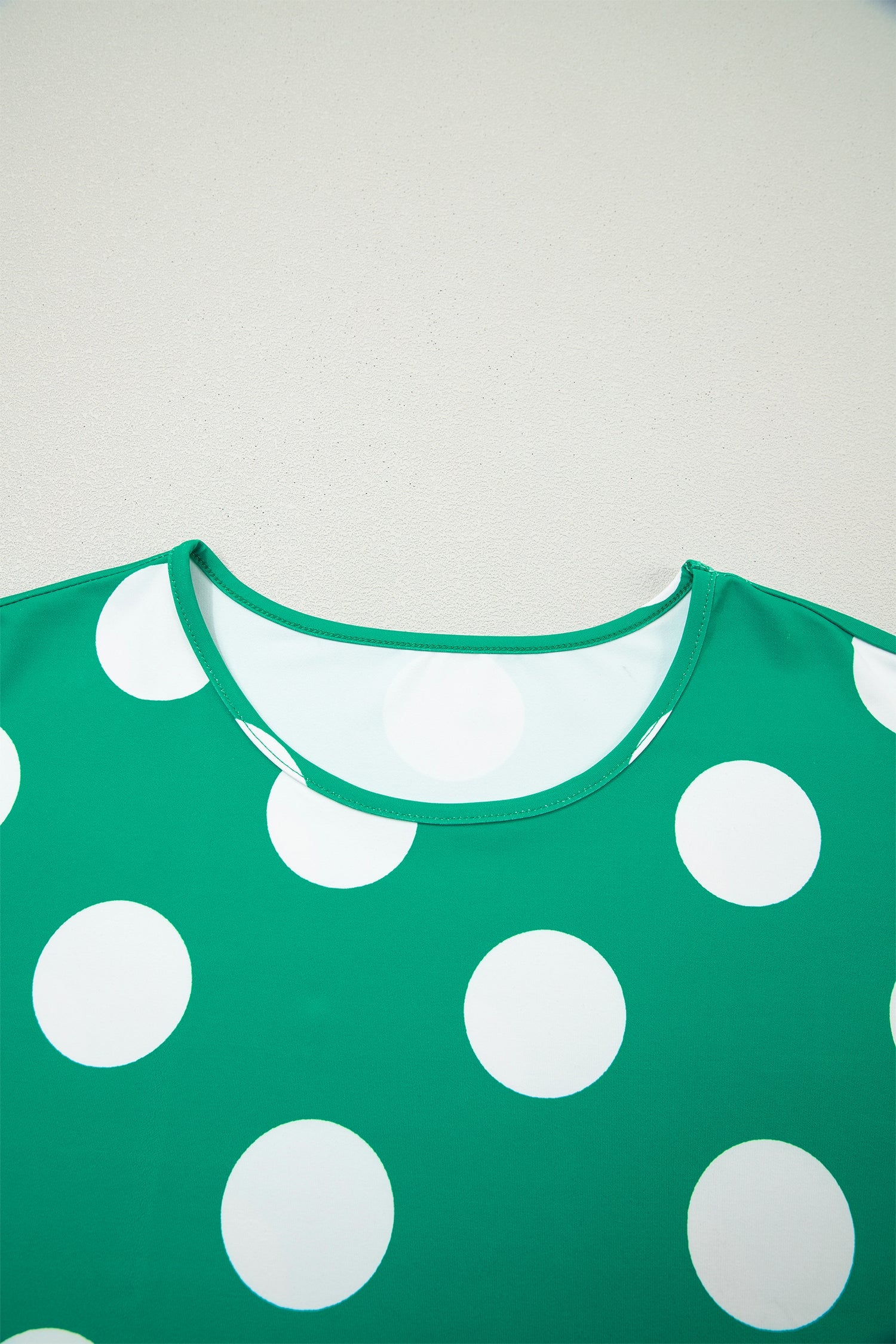Green Polka Dot Print Cropped Tee Bodycon Skort 2pcs Set