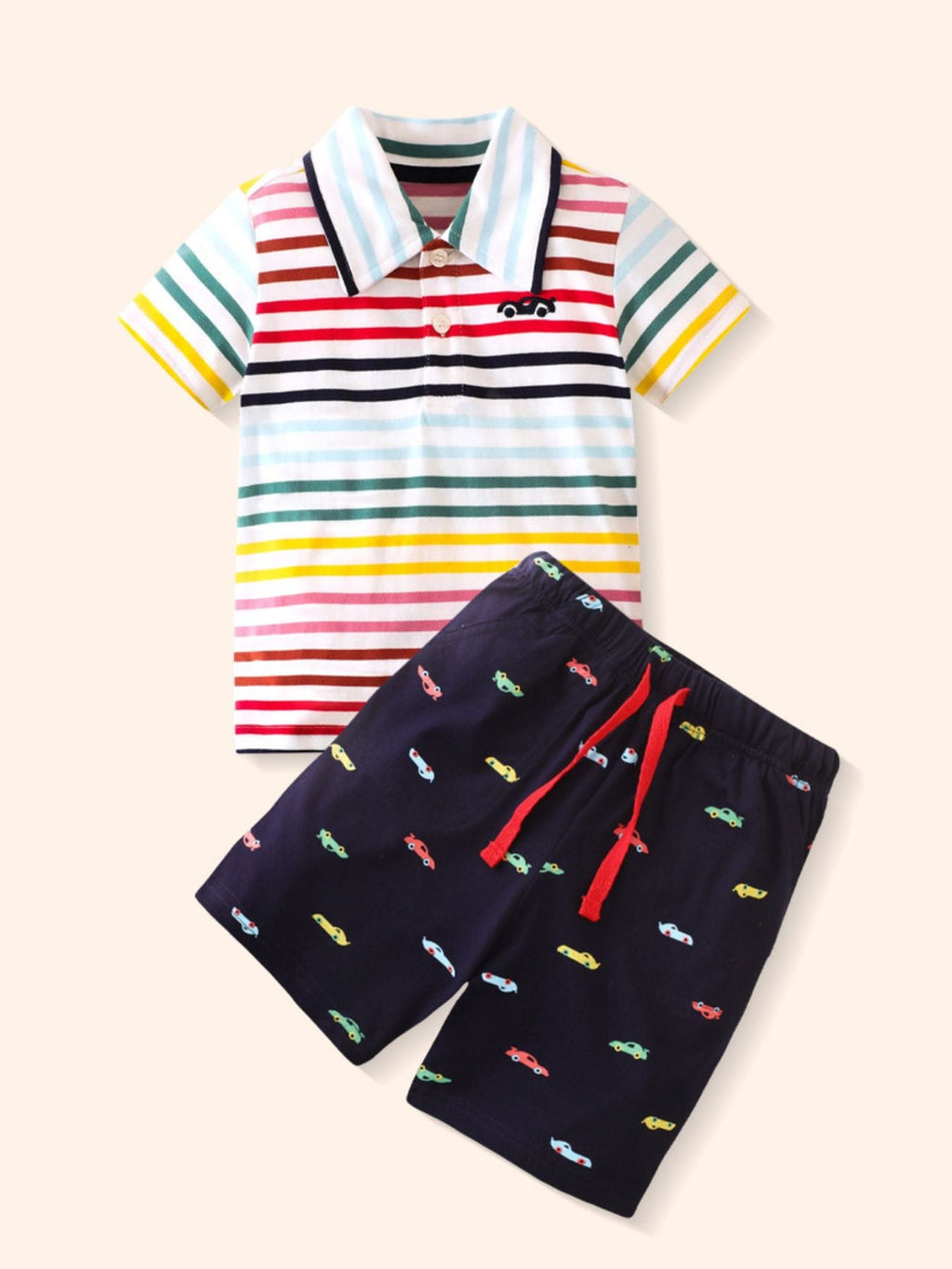 Children's Striped Polo and Shorts Set