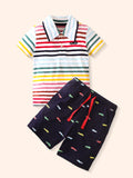 Children's Striped Polo and Shorts Set
