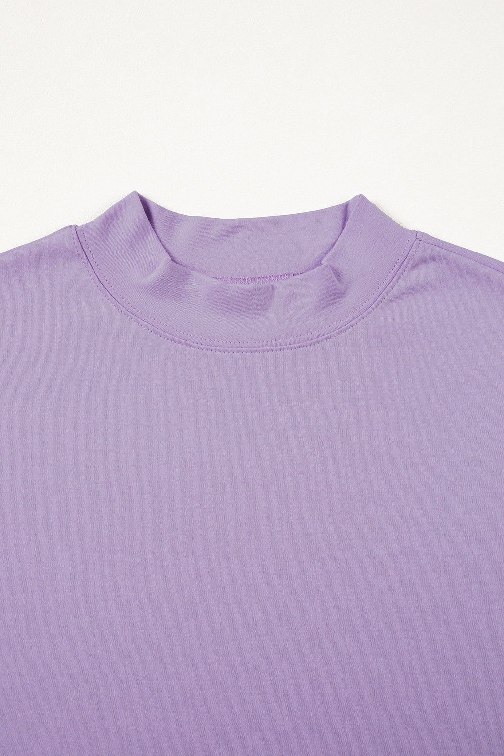 Sachet Pink Solid Color High Neck Oversize Tee