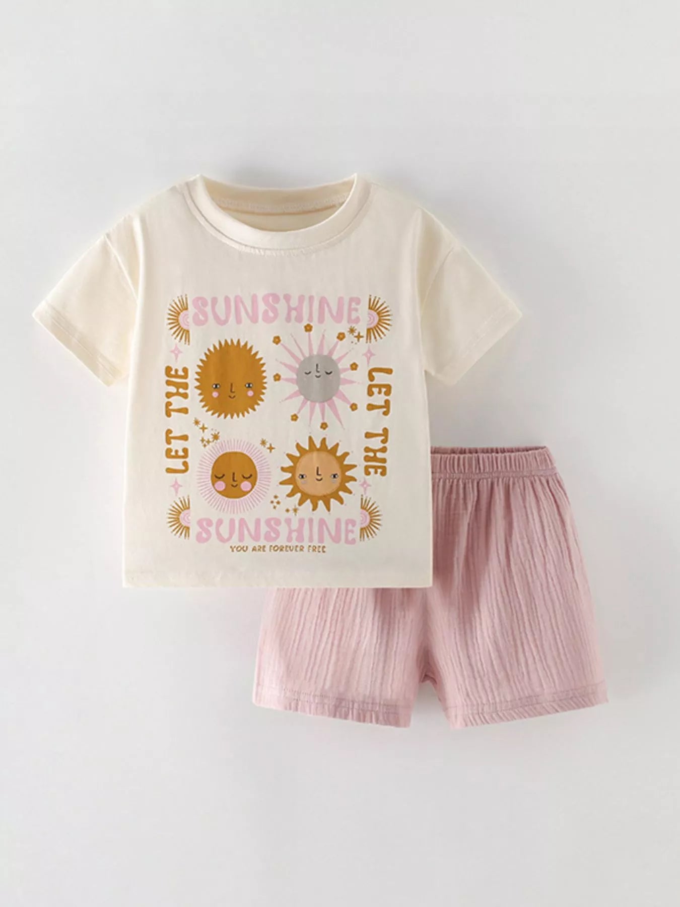 Children's Graphic Tee & Textured Shorts Set
