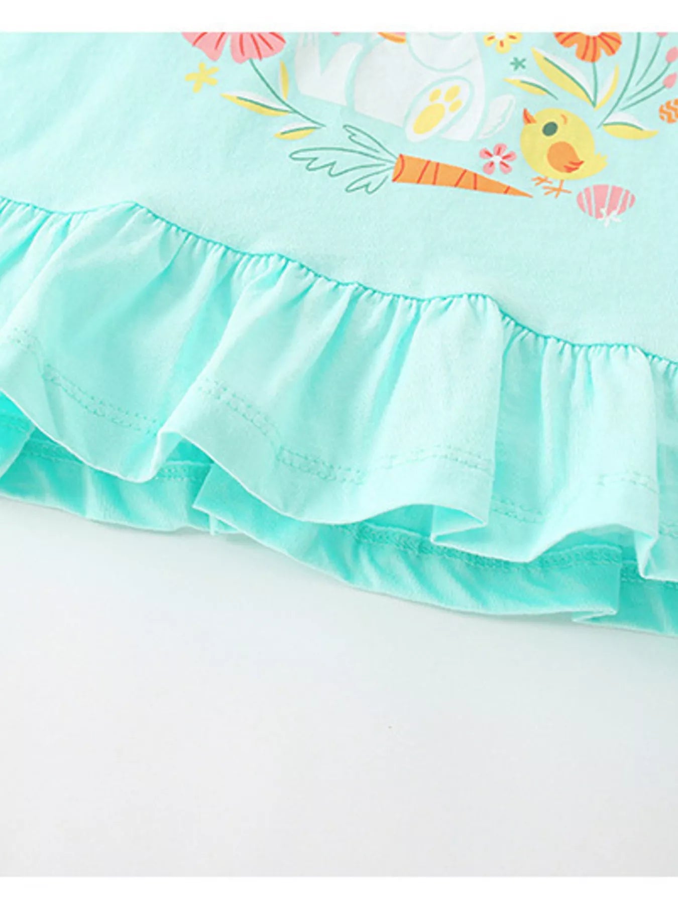Children's Bunny Graphic Ruffle Hem T-Shirt