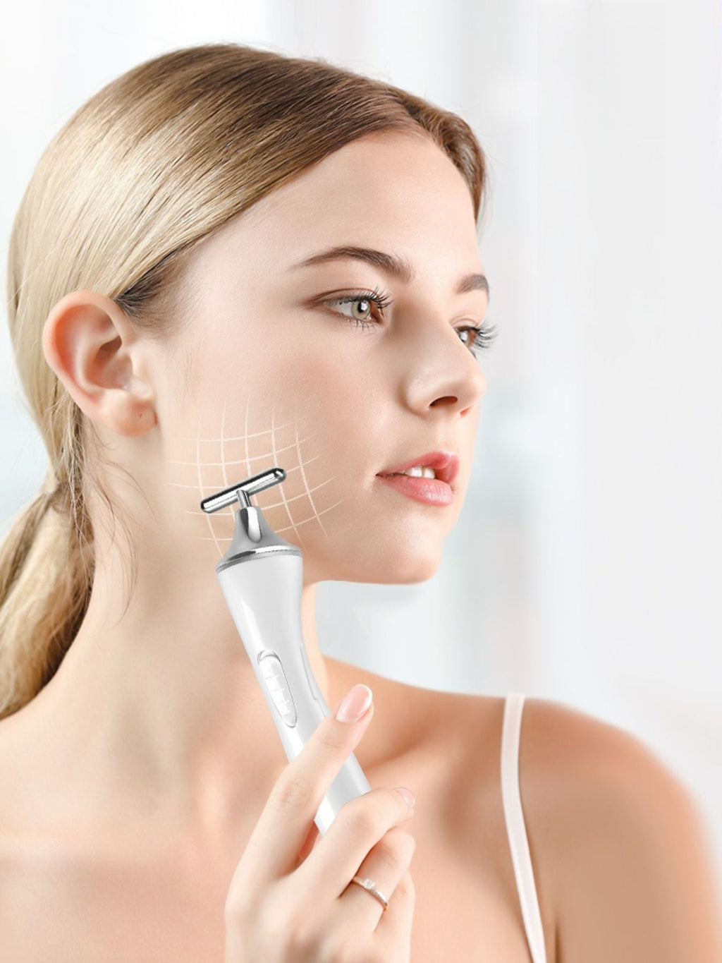 T-Shape Microcurrent Facial Massager Beauty Device