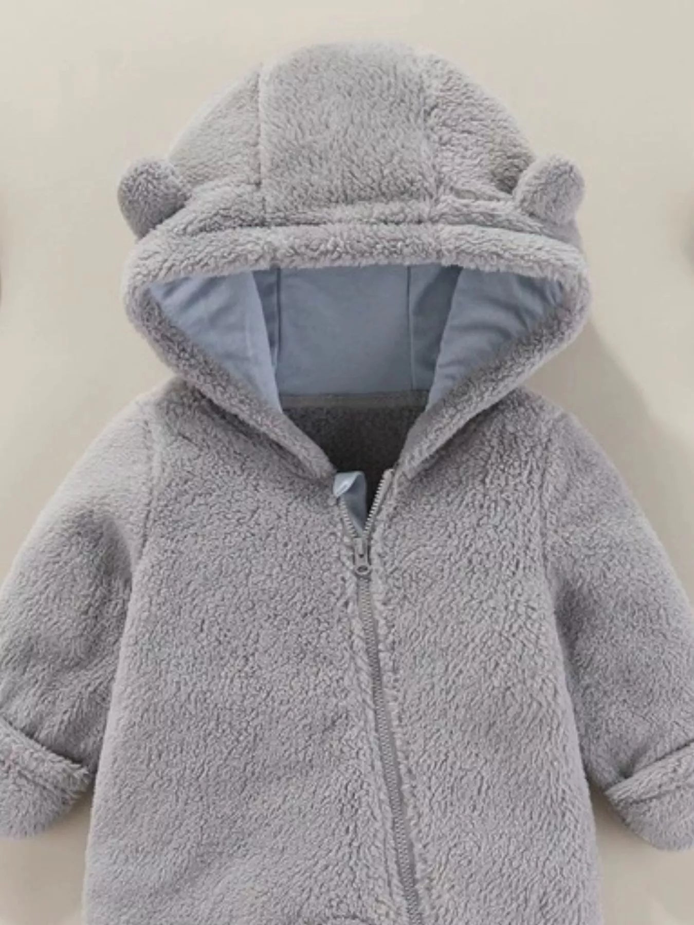 Children's Cozy Bear Hooded Fleece One-Piece