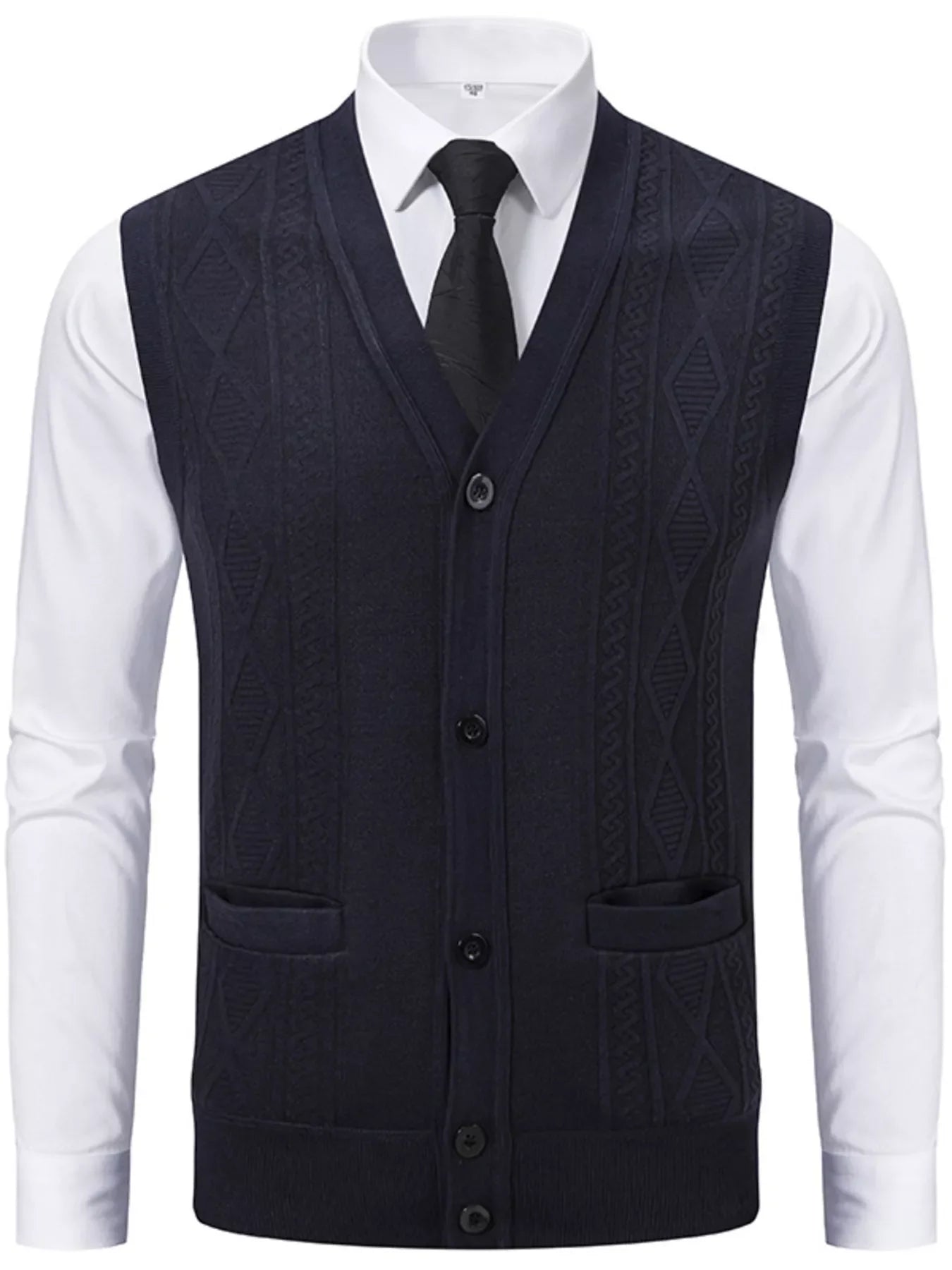 Men's Plus Size Button-Down Sweater Vest
