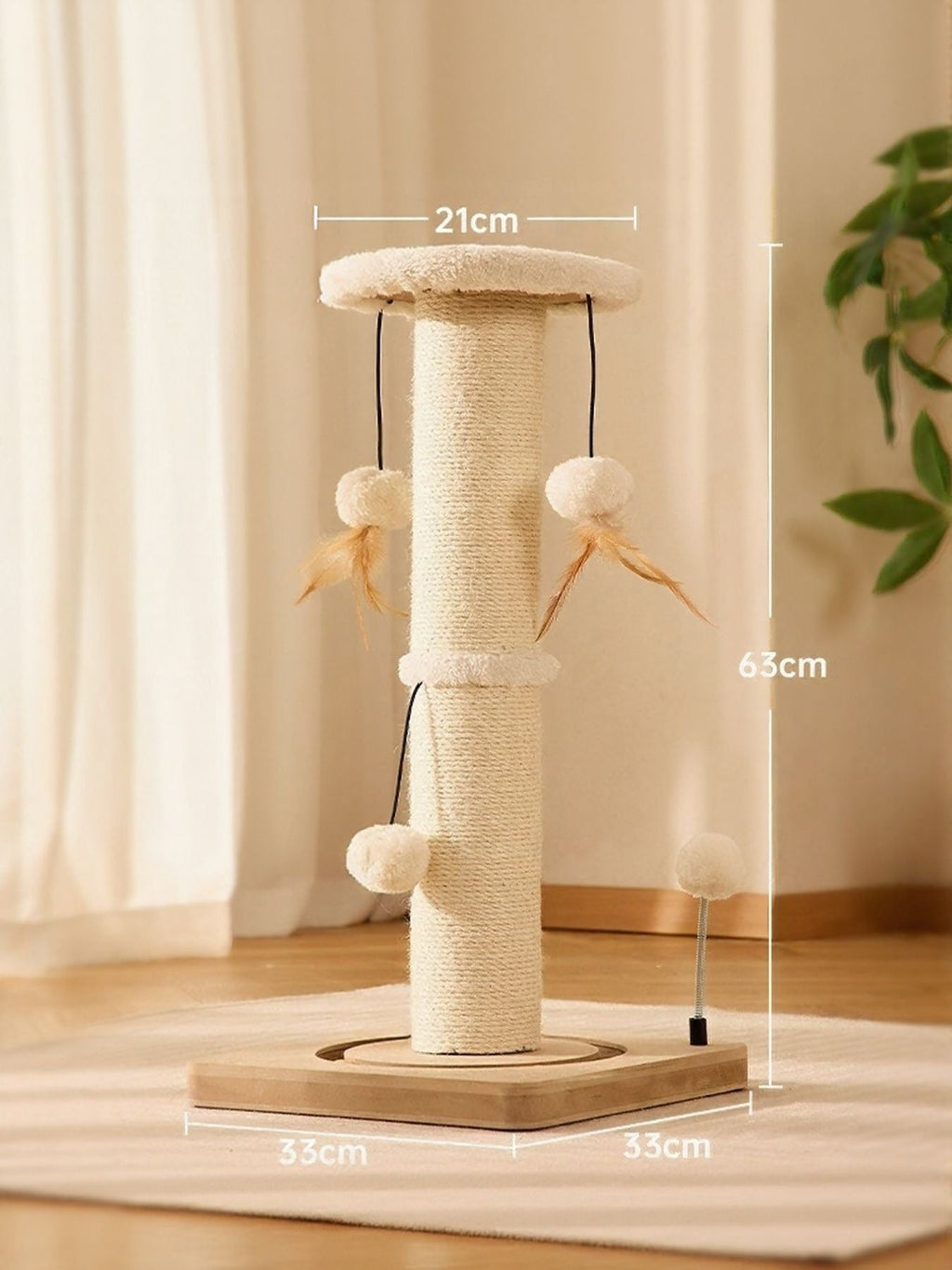 Modern Plush Cat Tree with Scratching Post