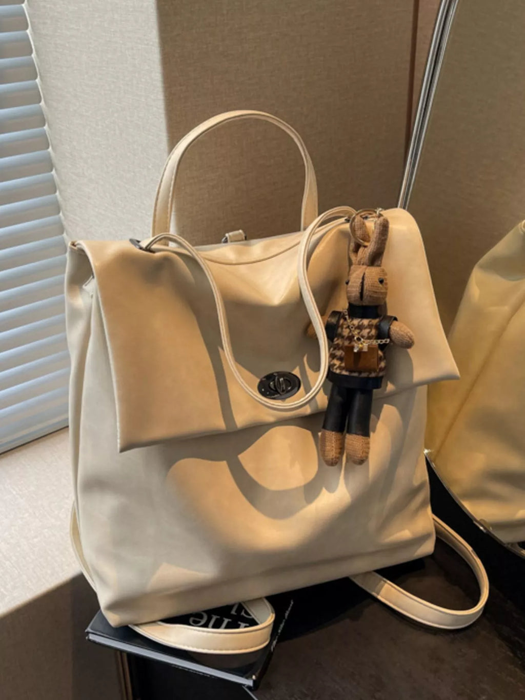 Leather Flap Backpack Bag