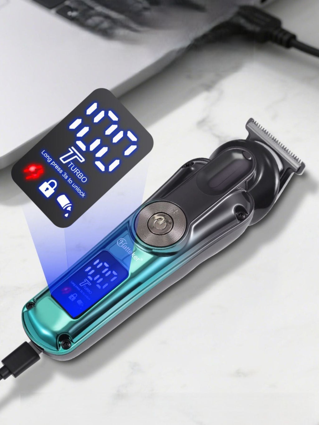 Cordless Hair Clipper with LED Display