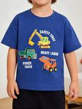 Children's Cartoon Construction Vehicle Graphic Tee