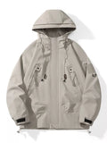 Men's Full Size Hooded Windproof Outdoor Jacket Plus Size